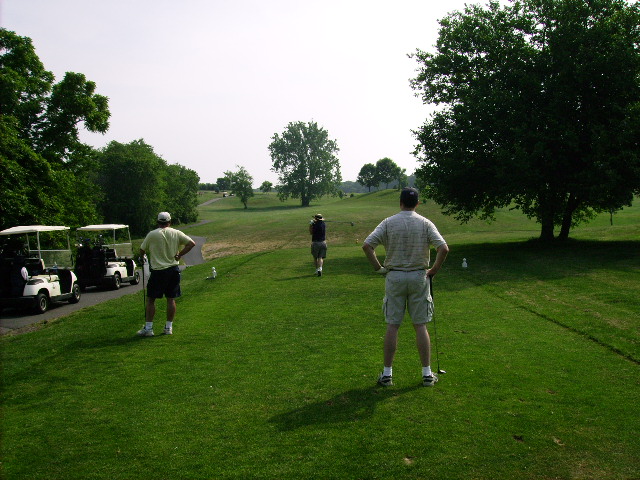 Matt, Luke and David on the teebox