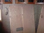 Backs of  plywood used in office area