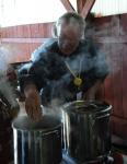 Mike Junes cooking breakfast
