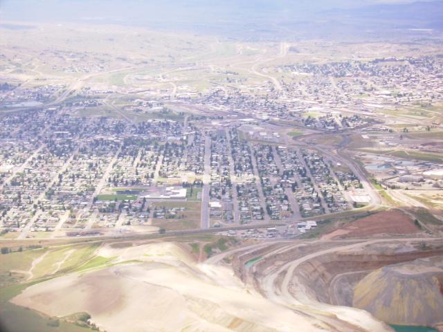 Long shot of Butte, MT